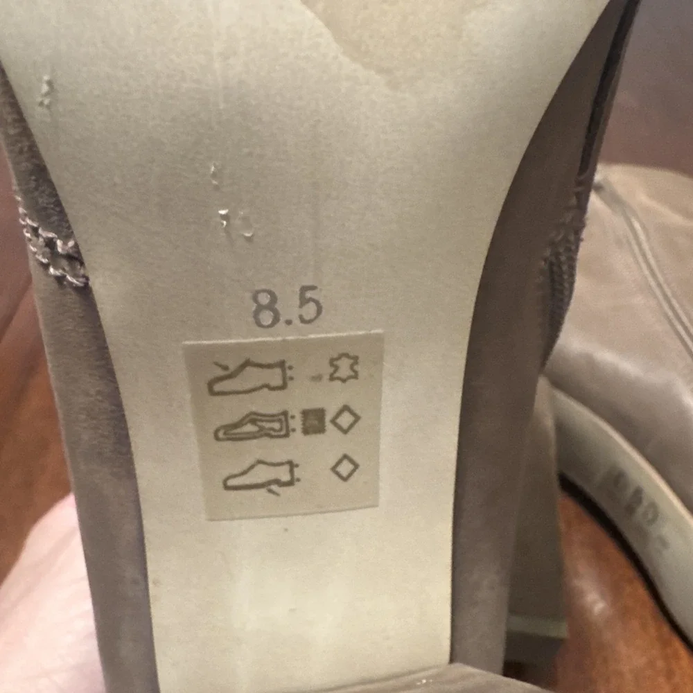 Steve Madden Taupe Leather Ankle Boots Women's 8.5 Side Zip Block Heel‎ Booties